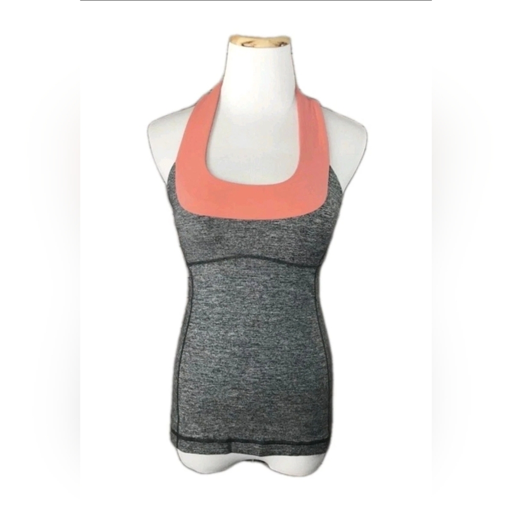 Lululemon Racerback Athletic Tank Top in Gray Coral - Size 6